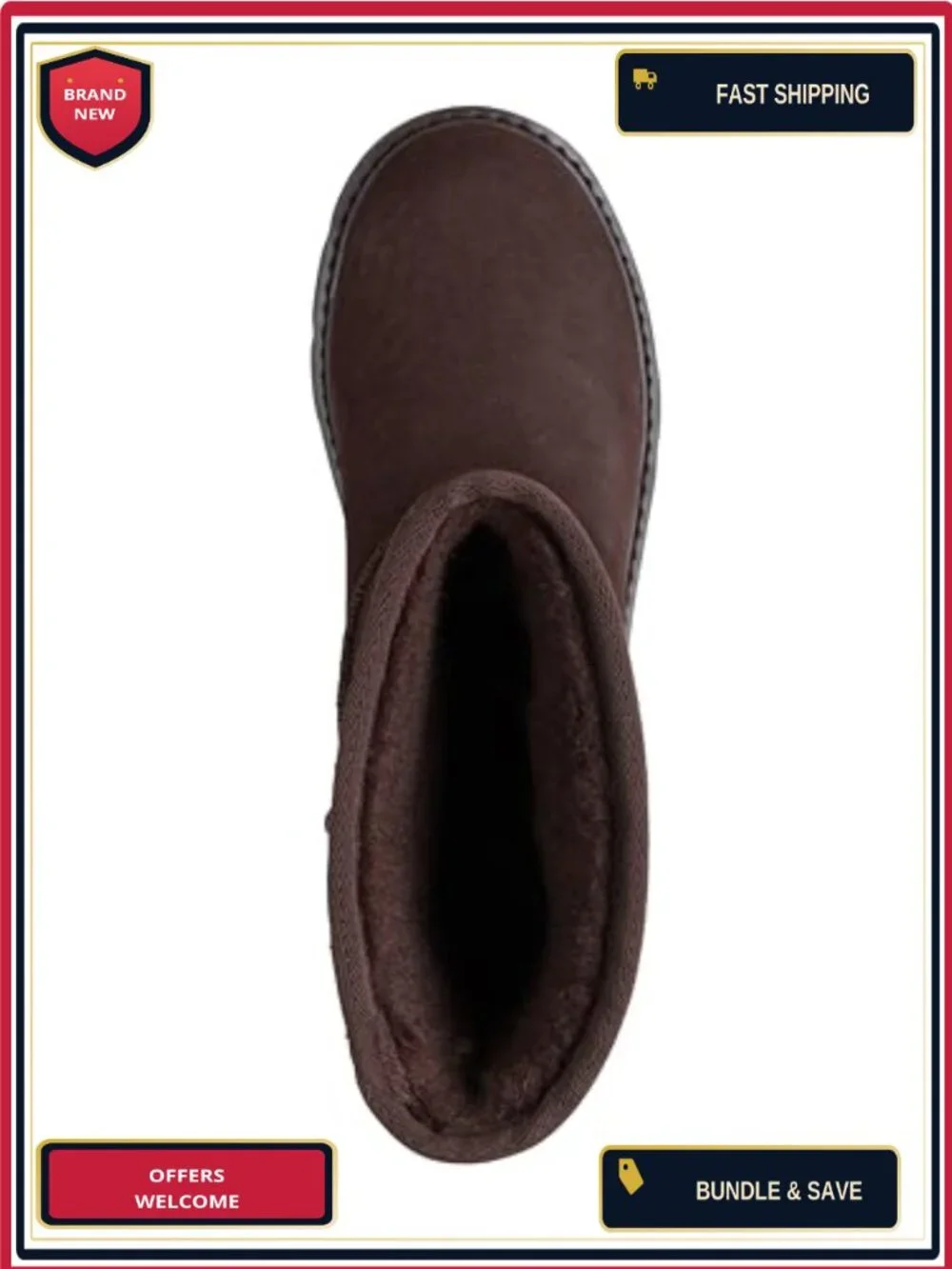 Womens Mid-Calf Suede Slip-On Winter Boots Memory Foam Wool Lining
